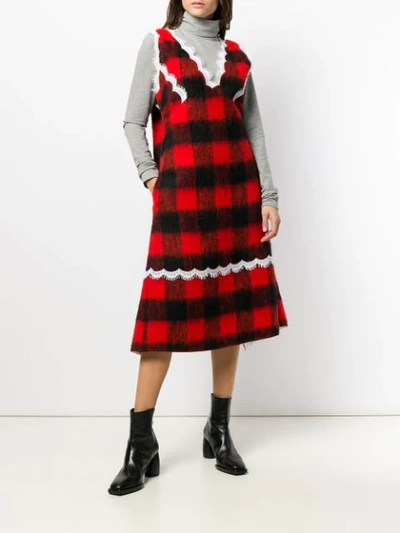 Calvin Klein 205w39nyc Check Apron Dress In Black