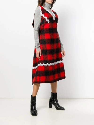 Calvin Klein 205w39nyc Check Apron Dress In Black