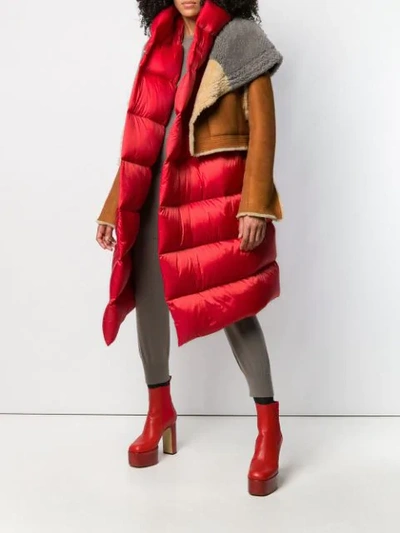 Shop Rick Owens Padded Oversized Gilet In Red