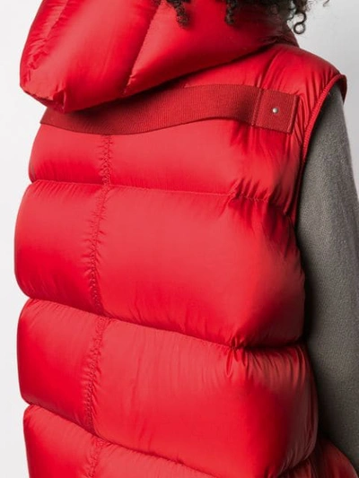 Shop Rick Owens Padded Oversized Gilet In Red