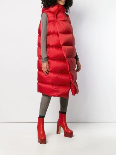 Shop Rick Owens Padded Oversized Gilet In Red