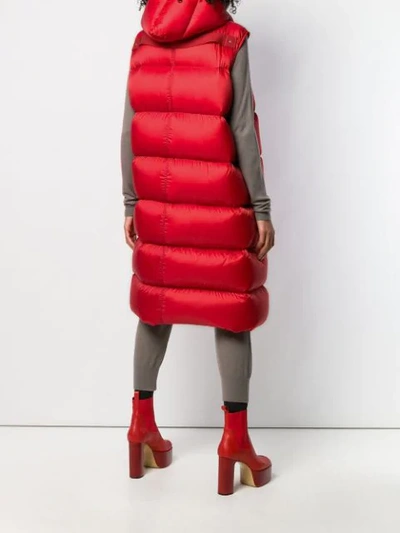 Shop Rick Owens Padded Oversized Gilet In Red