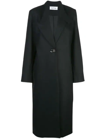 Shop Partow Oversized Collar Button Coat In Black