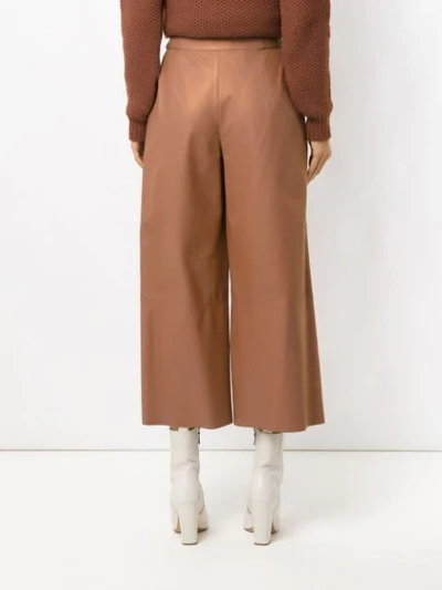Shop Nk Leather Culottes In Brown