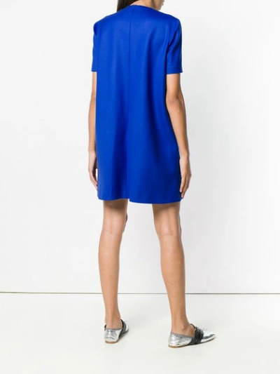 Shop Sara Battaglia Plain Shift Office Dress - Blue