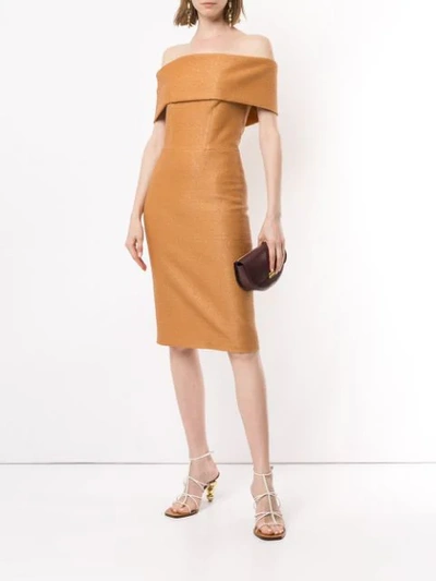 Shop Manning Cartell 'bardot' Kleid In Brown