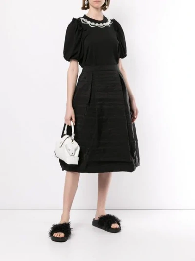 Shop Simone Rocha Full Pleated Midi Skirt - Black