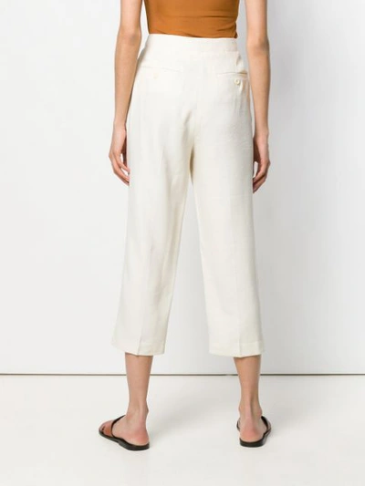 Shop Michael Michael Kors Relaxed Cropped Trousers - Neutrals