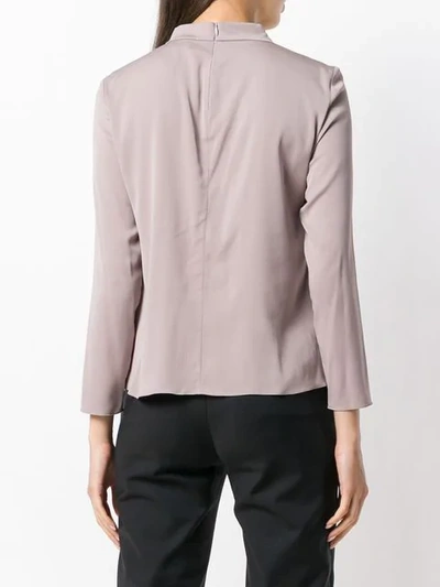 Shop Giorgio Armani Pussy Bow Blouse In Pink
