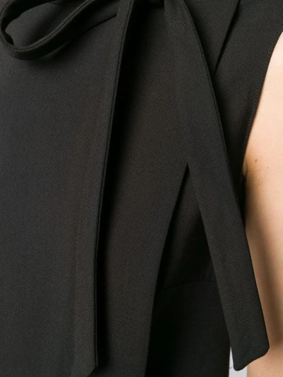Shop Valentino Bow-neck Flared Dress In Black