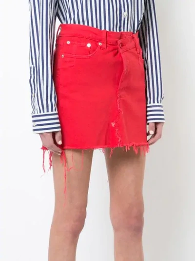 Shop Monse Raw Edge Mini Skirt In Red