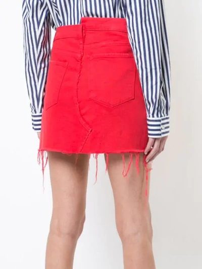 Shop Monse Raw Edge Mini Skirt In Red