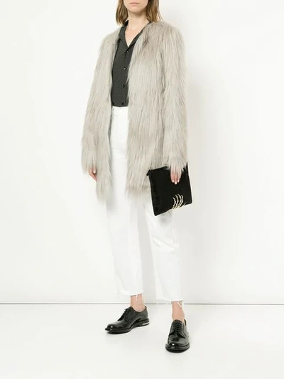 Shop Unreal Fur Wanderlust Coat In Grey