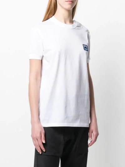 Shop Prada Embroidered Logo T-shirt - White