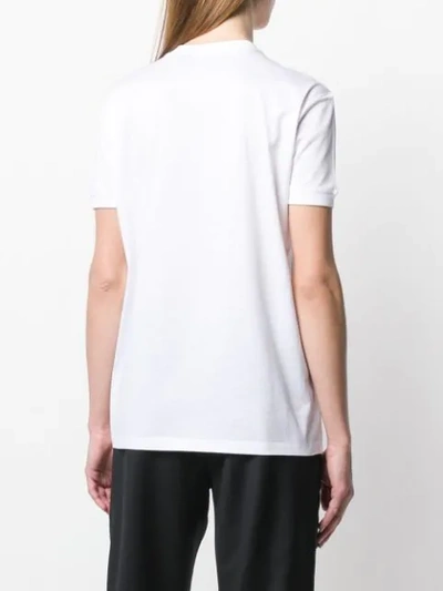 Shop Prada Embroidered Logo T-shirt - White
