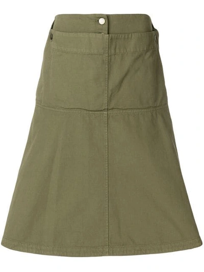 Shop Jw Anderson Fold Front Skirt In Green
