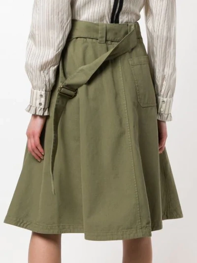 Shop Jw Anderson Fold Front Skirt In Green