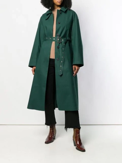 Shop Mackintosh Rosewell Cedar Green Oversized Single Breasted Trench Coat | Lr-1014d