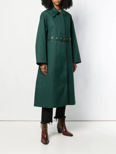 Shop Mackintosh Rosewell Cedar Green Oversized Single Breasted Trench Coat | Lr-1014d