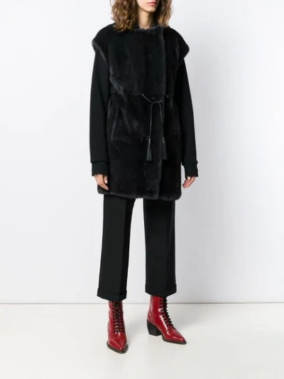 Shop Liska Fur Trimmed Waistcoat In Black