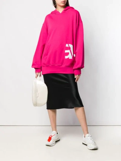 Shop Artica Arbox Oversized Logo Hoodie In Pink