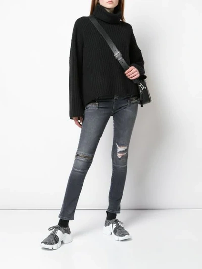 Shop Ben Taverniti Unravel Project Skinny-jeans Im Distressed-look In Black