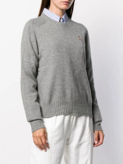 Shop Polo Ralph Lauren Pullover Mit Logo-stickerei In Grey