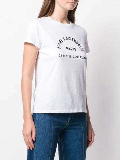 Shop Karl Lagerfeld Address Print T-shirt In White