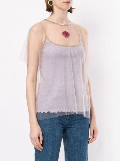 Tu Es Mon Tresor Layered Vest Top In Purple
