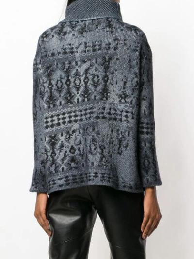 Shop Avant Toi Jacquard Roll-neck Sweater - Blue