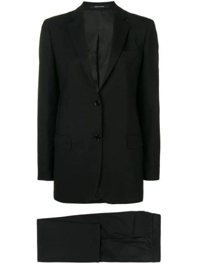 Shop Tagliatore Lisa Single Breasted Suit - Black