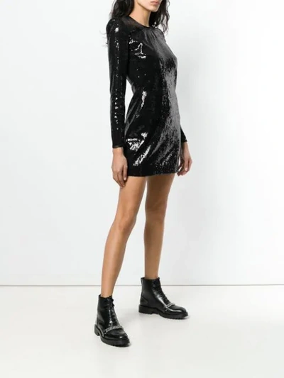 Shop Dsquared2 Sequin Mini Dress In Black