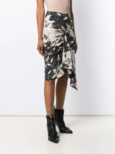 Shop Isabel Marant Roly Printed Stretch Skirt In Black