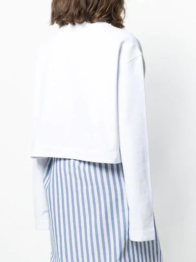 Shop Acne Studios Odice Cropped Sweatshirt In White