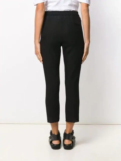 Shop Ann Demeulemeester Cropped Tapered Trousers In Black