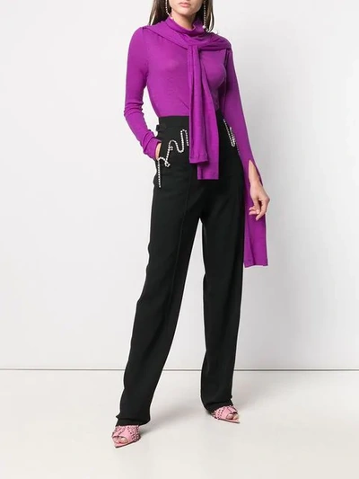 Shop Christopher Kane Octopus Ribbed Top In Purple