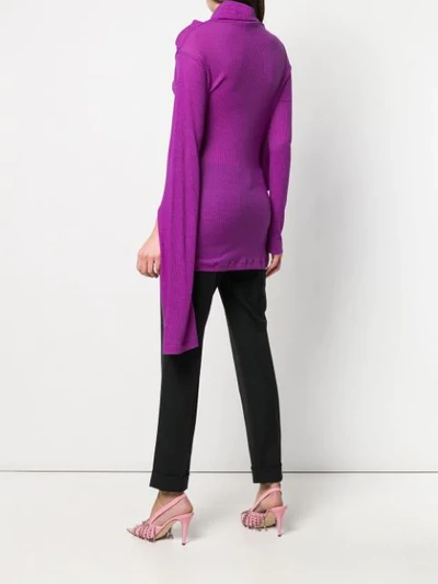Shop Christopher Kane Octopus Ribbed Top In Purple