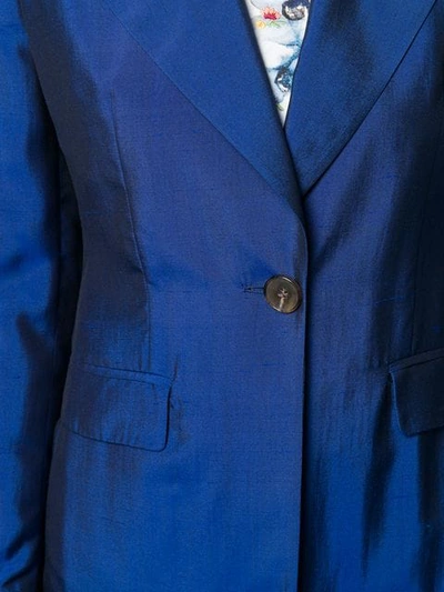Shop Etro Einreihiger Blazer In Blue