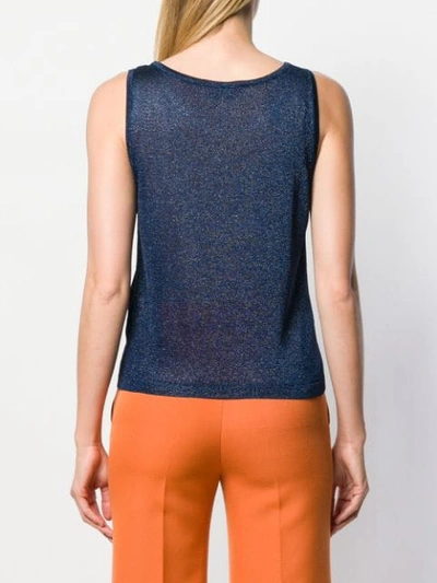 Shop Missoni Metallic Knitted Top In Blue