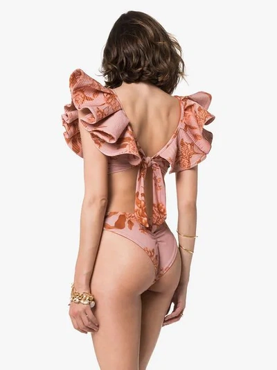 Shop Johanna Ortiz Flower Gathering Bikini Set In Pink