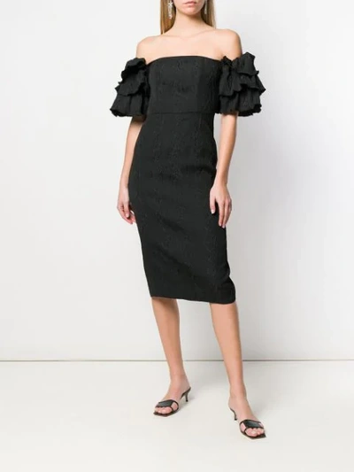 Shop Alexa Chung Puff Sleeve Dress In Black
