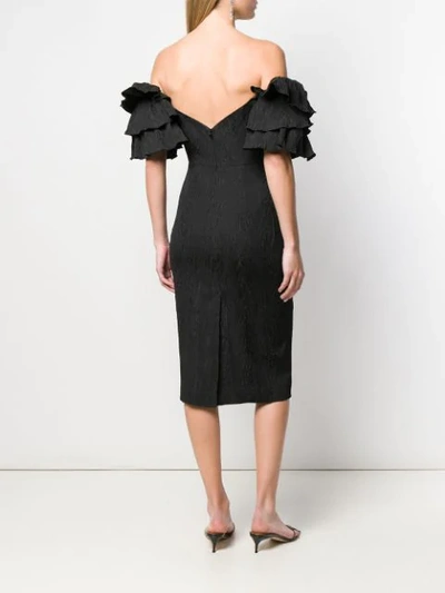 Shop Alexa Chung Puff Sleeve Dress In Black