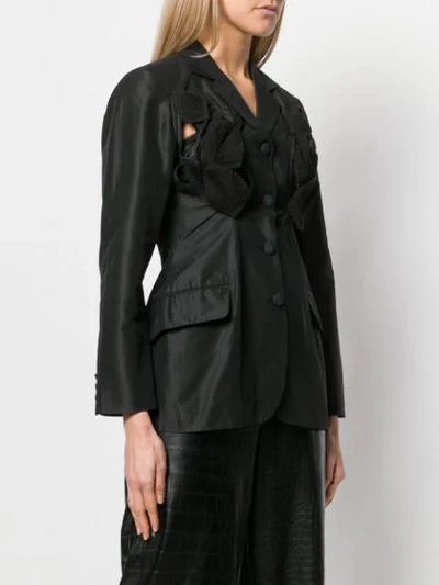 Pre-owned Jean Paul Gaultier Vintage 1991 Leaf Appliqué Jacket In Black