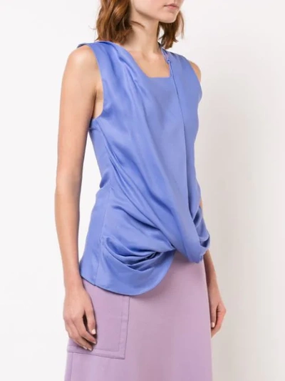 Shop Jacquemus Dhubia Draped Top In Purple