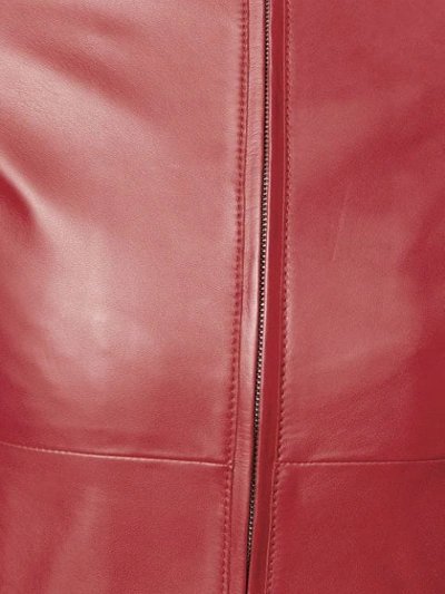 Shop Emporio Armani Fitted Biker Jacket In Red