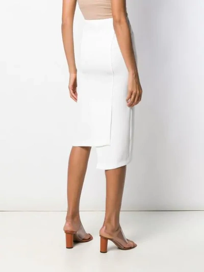 Shop Poiret Asymmetric Hem Midi Skirt In White