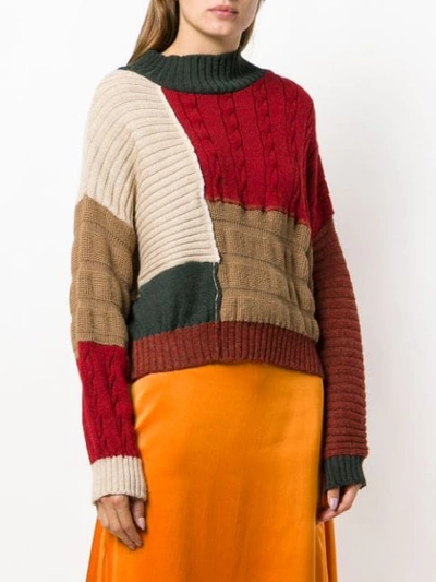 Shop Miaoran Colour-block Jumper In Red