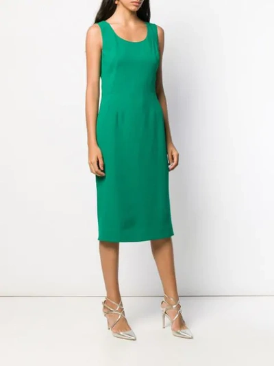 Shop Dolce & Gabbana Fitted Midi Dress In Green