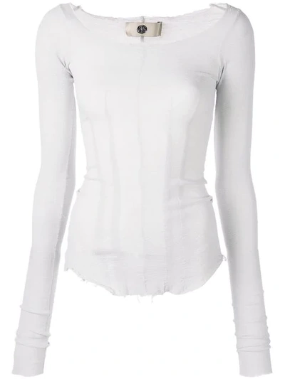 Shop Marc Le Bihan Asymmetric Hem Sweatshirt In White