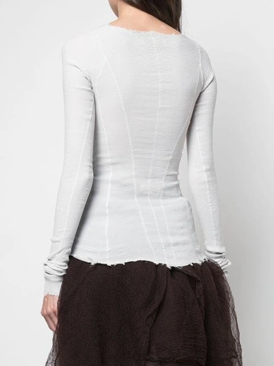 Shop Marc Le Bihan Asymmetric Hem Sweatshirt In White